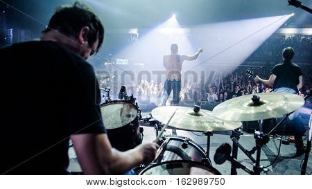 NOVI SAD, SERBIA - DECEMBER 10TH: PUNK BAND GOBLINI PERFORMING ON KONCERT GODINE 2016, IN NOVI SAD, SERBIA