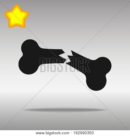 black Bone fracture Icon button logo symbol concept high quality on the gray background