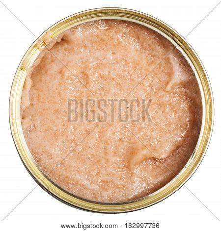 Top View Of Open Tin With Caviar Of Zander Fish