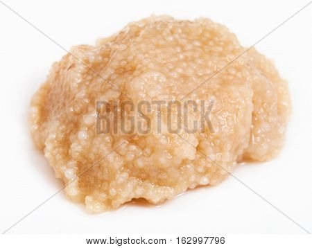 Portion Of Salty Caviar Of Herring On White Plate
