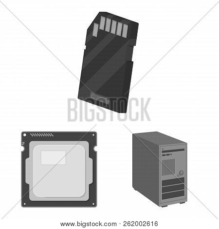 Vector Illustration Of Laptop And Device Symbol. Set Of Laptop And Server Stock Symbol For Web.