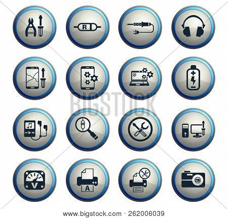 Electronics Repair Web Icons For User Interface Design