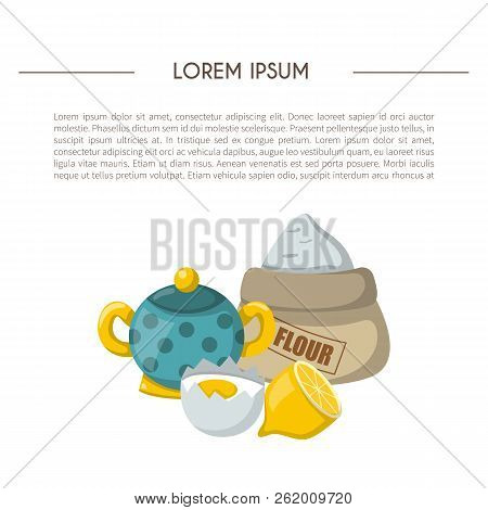 Vector Cartoon Baking Ingredients Background