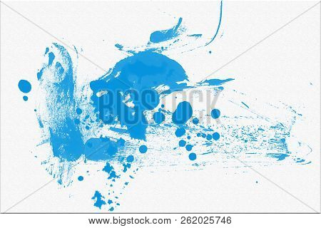 Abstract Blue Hand Draw Watercolor Stain Background