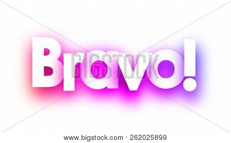 Pink Spectrum Bravo Sign On White Background.
