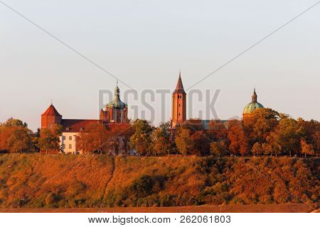 Cathedral Towers And Princely Castle, Tumskie Hill In Plock, Poland