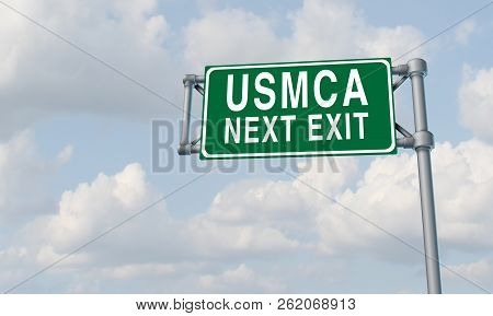 Usmca North America Trade Deal As An Economic Deal Between The Us Mexico And Canada As A 3d Illustra