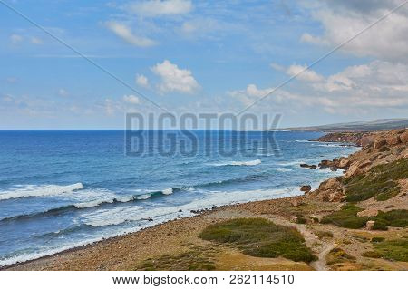 A Rocky Shore On Akamas Peninsula In Cyprus