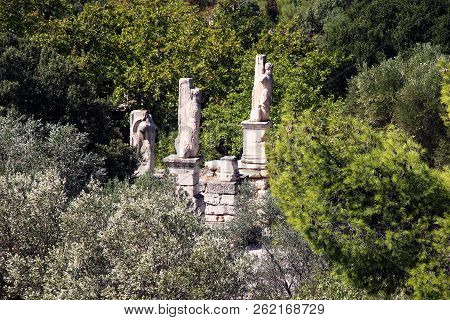 Athens, Greece - September 21, 2012: This Is A Ruins Of An Ancient Tenple On The Territory Of The An
