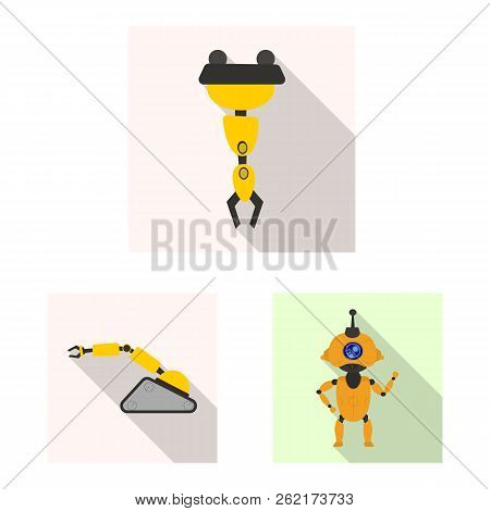 Vector Illustration Of Robot And Factory Logo. Collection Of Robot And Space Stock Vector Illustrati