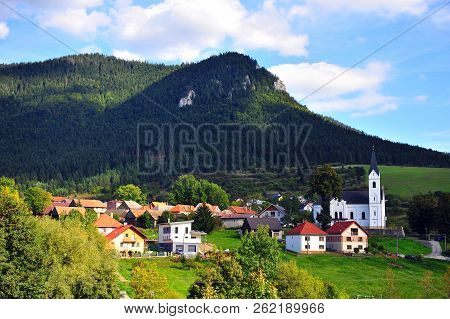 Beautiful Village With White Chapel