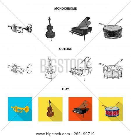 Vector Illustration Of Music And Tune Symbol. Collection Of Music And Tool Vector Icon For Stock.