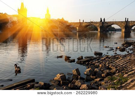 Charles Bridge Over The River Vitava, Czech Republic