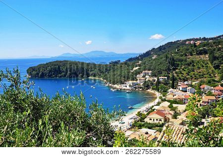 Corfu Island, Greece - July 19, 2018: Kalami Beach