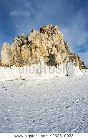 Cape Burkhan (shaman Rock) On Olkhon Island At Baikal Lake, Siberia, Russia