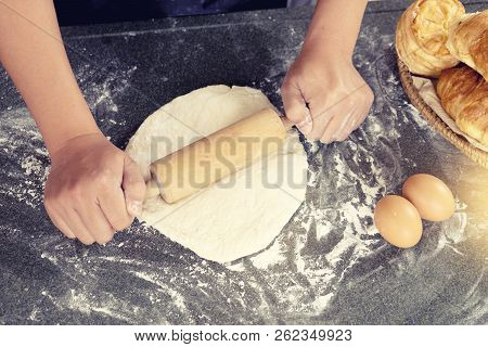 Man Hand Prepare Bakery Raw Material