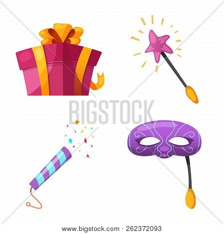 Vector Design Of Party And Birthday Symbol. Set Of Party And Celebration Stock Vector Illustration.