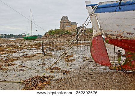 Solidor Tower Located In The Estuary Of The River Rance In Saint Servan And Viewed From Solidor Beac