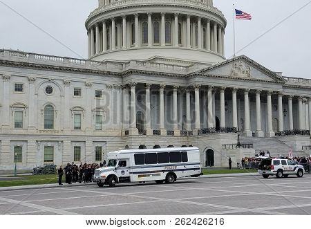 Washington, Dc - October 06, 2018: Protesters Are Arrested At The Capitol Building During The Senate
