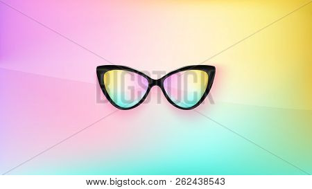 Sunglasses Wallpaper. Trendy Colors. Fashion Background. Summer. Holographic. Rim. Eyeglasses. Party