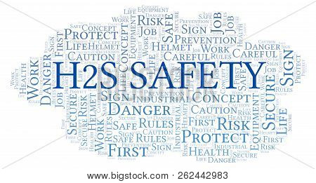 H2s Safety Word Cloud. Word Cloud Made With Text Only.