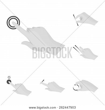 Vector Design Of Touchscreen And Hand Icon. Collection Of Touchscreen And Touch Vector Icon For Stoc