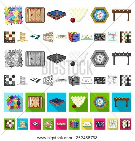 Board Game Cartoon Icons In Set Collection For Design. Game And Entertainment Vector Symbol Stock We