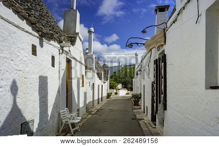 Trulli Of Alberobello, A Small Town In Apulia, Italy. The Trulli Of Alberobello Have Are A Unesco Wo