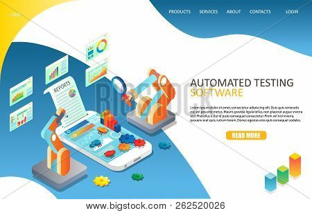 Automated Software Testing Landing Page Website Vector Template