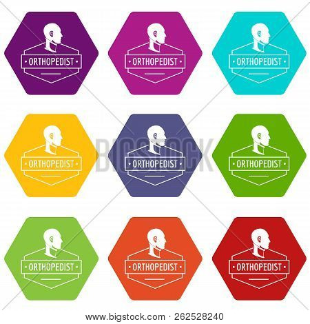 Neck Orthopedic Icons 9 Set Coloful Isolated On White For Web