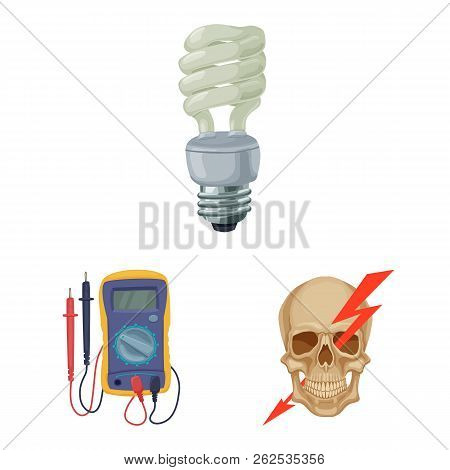 Isolated Object Of Electricity And Electric Symbol. Set Of Electricity And Energy Vector Icon For St