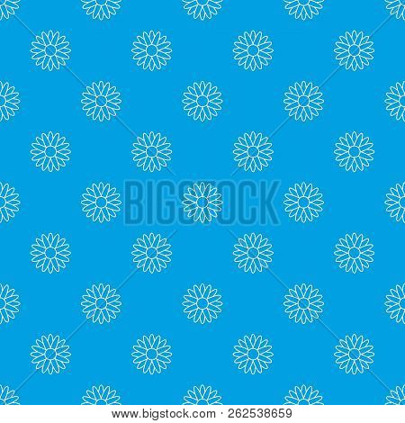 Honey Flower Pattern Vector Seamless Blue Repeat For Any Use