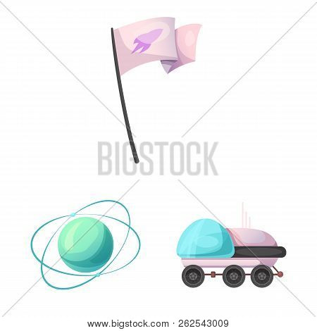 Vector Illustration Of Mars And Space Symbol. Set Of Mars And Planet Vector Icon For Stock.