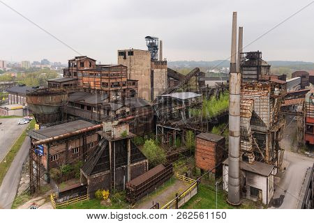 Ostrava, Czech Republic - April 17, 2018: Panoramic View Of The Lower Vitkovice District From The Bo