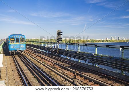 Railroad And Metro Wagon Urbanistic Landscape. No People. Perspective View