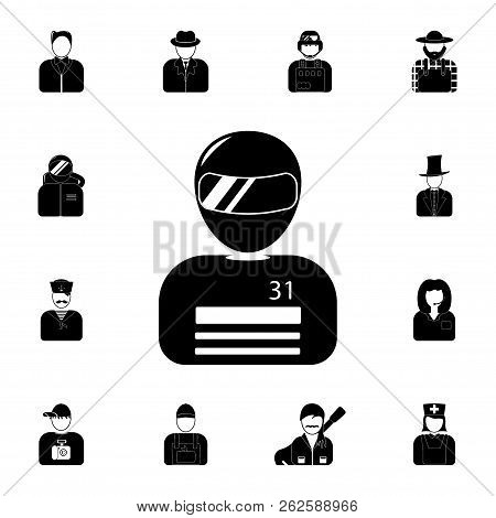 Racer Avatar Icon. Detailed Set Of Avatars Of Profession Icons. Premium Quality Graphic Design Icon.