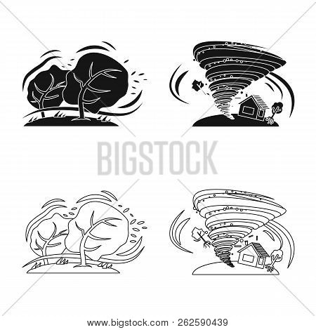 Vector Illustration Of Natural And Disaster Icon. Set Of Natural And Risk Vector Icon For Stock.