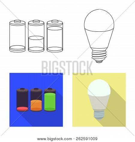 Vector Illustration Of Electricity And Electric Symbol. Set Of Electricity And Energy Vector Icon Fo