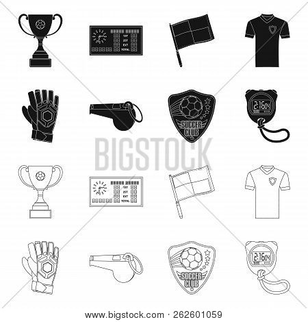 Vector Design Of Soccer And Gear Symbol. Collection Of Soccer And Tournament Vector Icon For Stock.