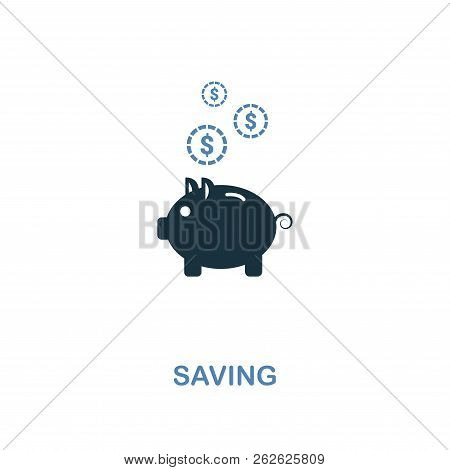 Saving Icon In Two Colors Design. Pixel Perfect Symbols From Personal Finance Icon Collection. Ui An