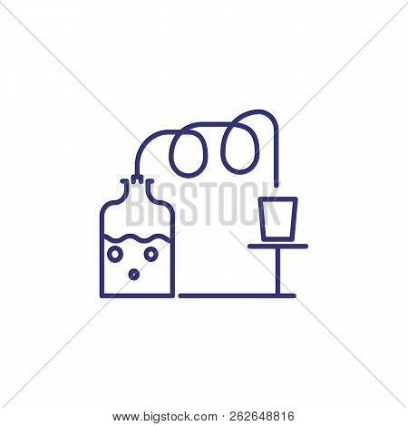Wine Fermentation Line Icon. Winery, Equipment, Experiment. Winemaking Process Concept. Vector Illus