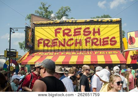 August 24 2016 - Falcon Heights, Minnesota: The Famous French Fries Booth Stand At The Minnesota Sta
