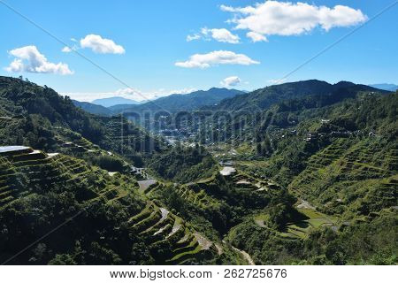 Mountain Valley With Rice Fields On Terraces, Irrigated (ifugao,  Banaue, Philippines).