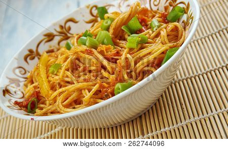 Schezwan Style Idiyappam,  Chinese Cuisine Originating From Sichuan Province In Southwestern China.