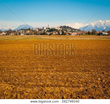 View Of San Daniele Del Friuli From The Surrounding Fields On A Sunny Winter Day, Friuli Venezia-giu