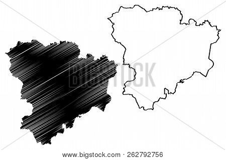 Volgograd Oblast (russia, Subjects Of The Russian Federation, Oblasts Of Russia) Map Vector Illustra