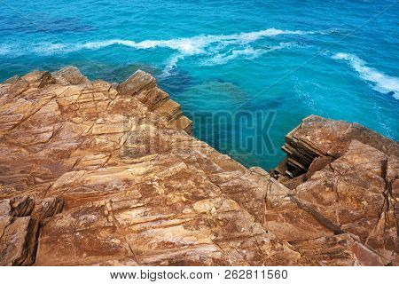 Playa las catedrales Catedrais beach in Ribadeo Galicia of Lugo Spain