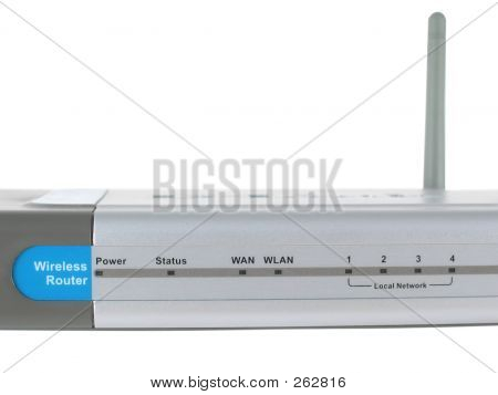 Router bezprzewodowy, zamknąć się na białym