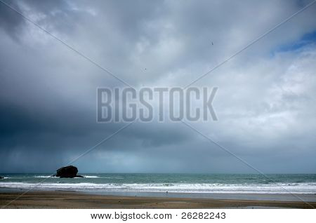 เมฆพายุที่รวบรวมผ่านทะเล Portreath