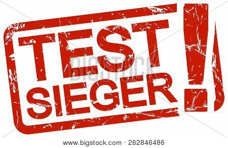 Grunge Stamp With Frame Colored Red And Text Test Winner (text In German)